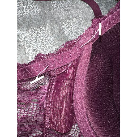 34C Marilyn Monroe Intimates Bralette Push Up Padded Bra Longline Purple Top - Picture 5 of 6